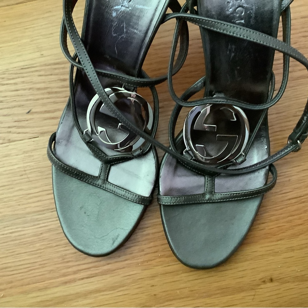 Gucci Strappy Leather Heels - Picture 2 of 12